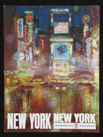 Appraisal: A vintage s American Airlines travel poster Times Square New