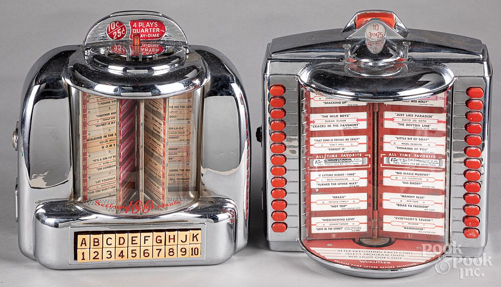 Appraisal: Two diner table top jukeboxes Two diner table top jukeboxes