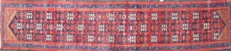 Appraisal: MALAYER RUNNER WEST PERSIA EARLY TH CENTURY the indigo field