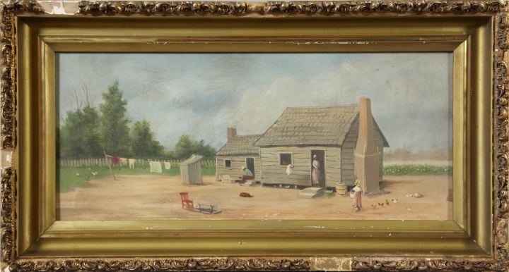 Appraisal: Manner of William Aiken Walker American - Cabin Scene oil