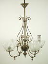 Appraisal: CHANDELIER - Late th C four arm gas chandelier fancy