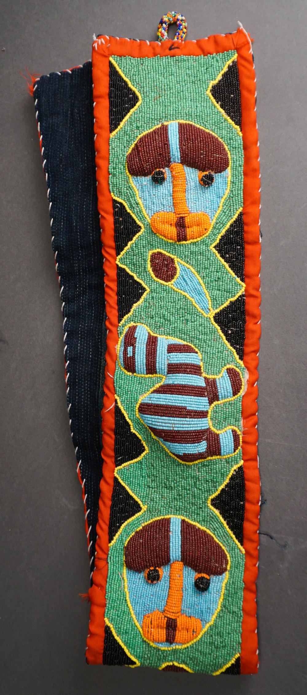 Appraisal: African Style Beaded Hanging Wall Embroidery x in x cm