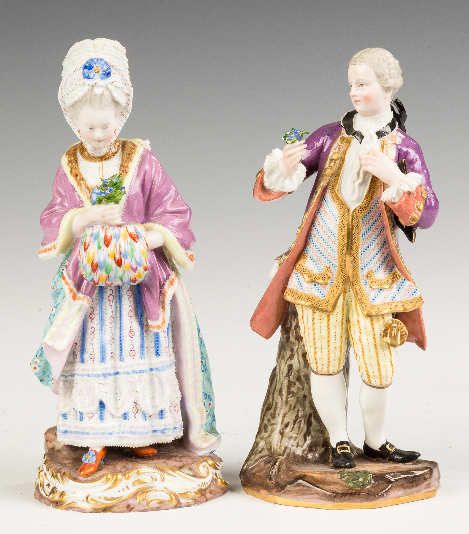 Appraisal: Two Meissen Figures th century Blue crossed swords marks D