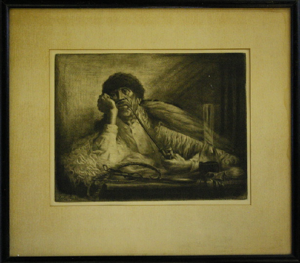 Appraisal: British School Mid- th Century Man with Pope etching -