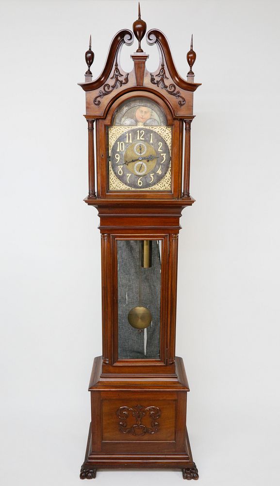 Appraisal: German Mahogany Tall Case Clock ca - German Mahogany Tall