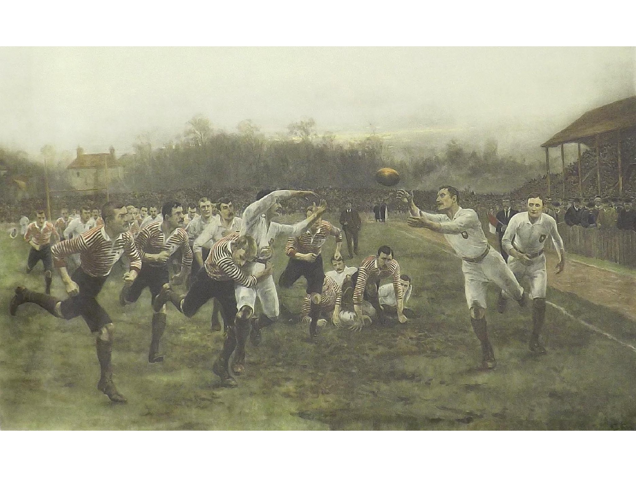 Appraisal: After W B Wollen - 'A Rugby Match' colour print