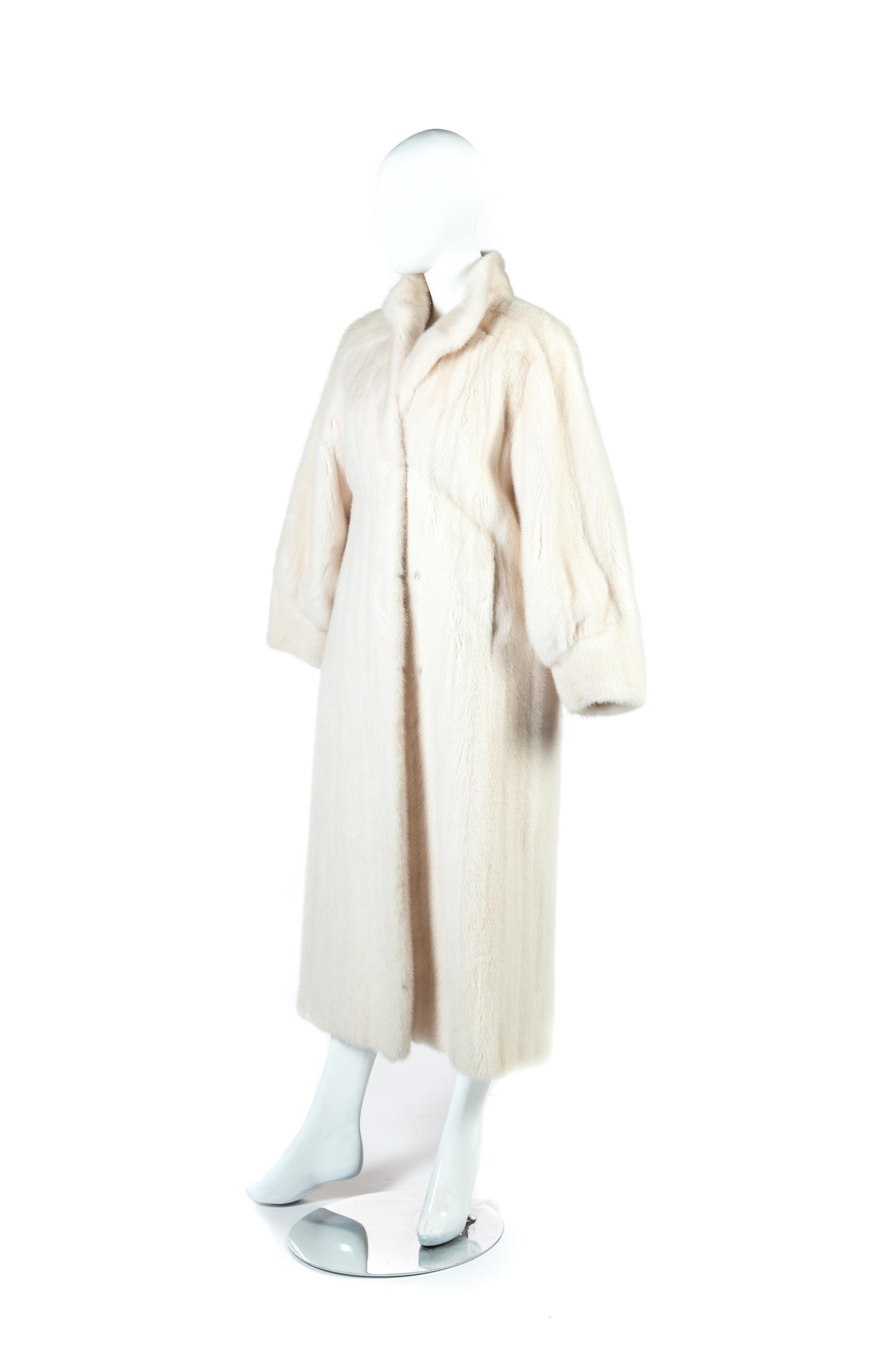 Appraisal: WHITE MINK COAT Greece late th century Brightened white mink