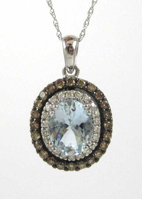 Appraisal: LEVIAN AQUAMARINE AND DIAMOND PENDANT NECKLACE suspended on an inch