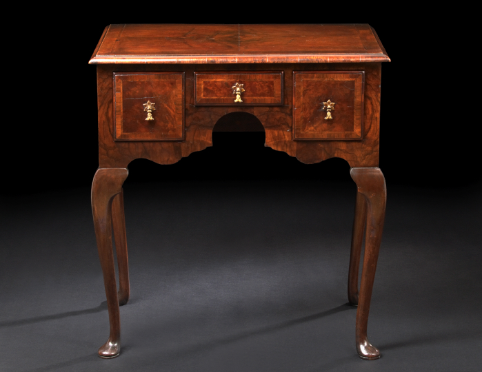 Appraisal: Queen Anne-Style Walnut and Oak Lowboy partially composed of antique