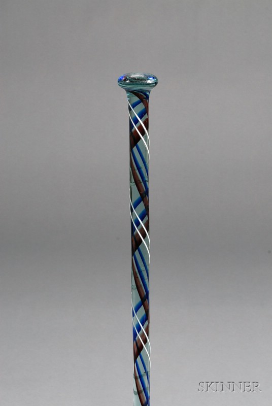 Appraisal: Blown Glass Walking Stick Whimsey probably the Boston Sandwich Glass