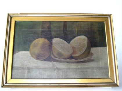 Appraisal: American School th th century still life with grapefruit Unsigned