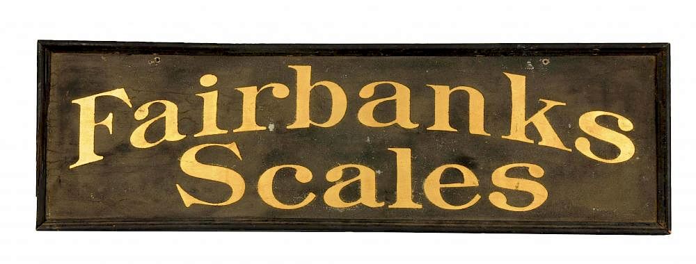 Appraisal: Fairbanks Scale Wooden Advertising Trade Sign This sign has a