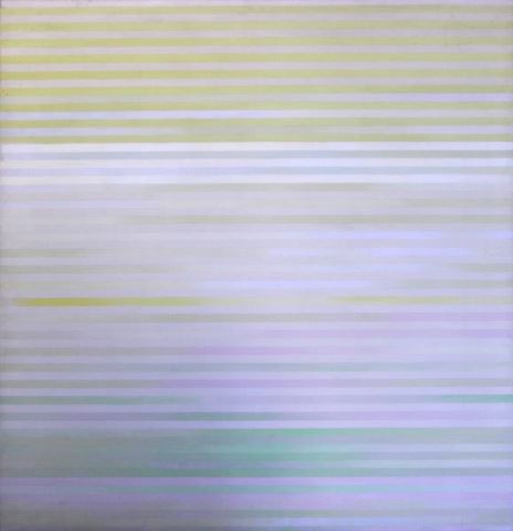 Appraisal: Unsigned Abstract Oil on Canvas Horizontal StripesFrom a Mt Vernon