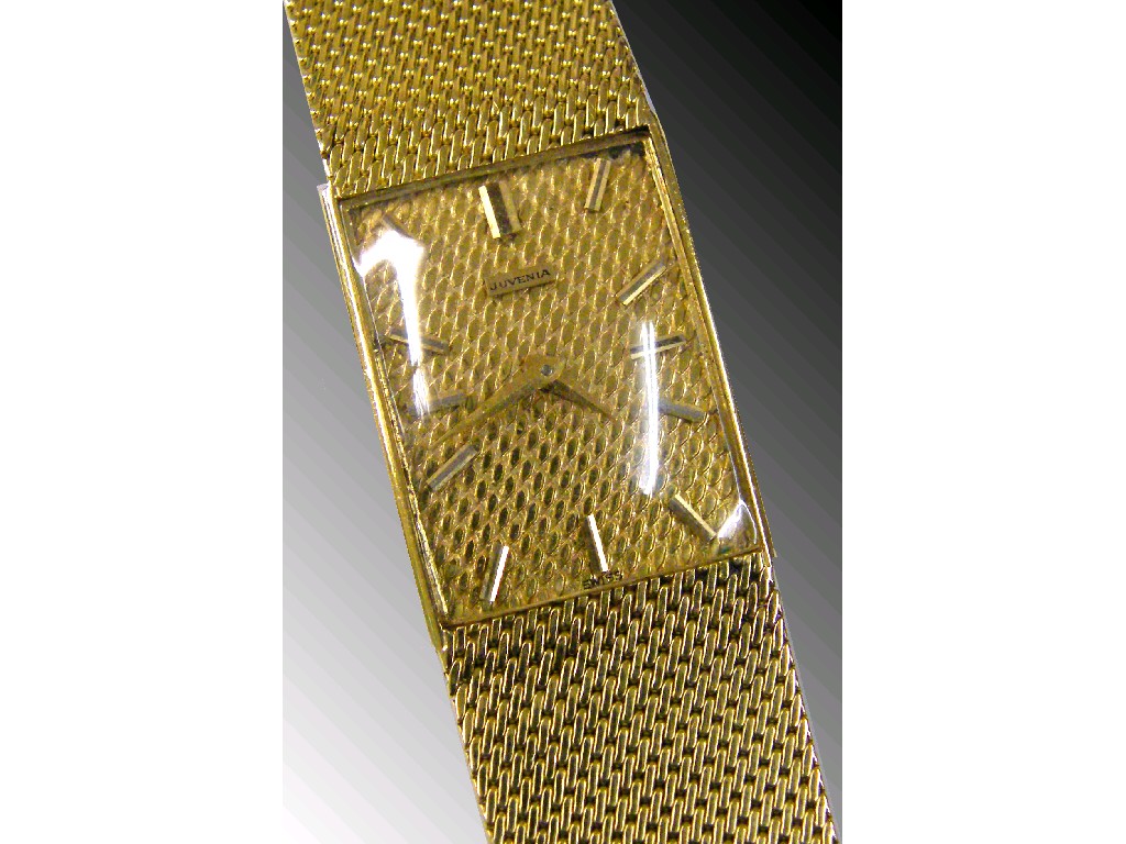 Appraisal: Juvenia ct mid-size bracelet watch the rectangular woven link dial