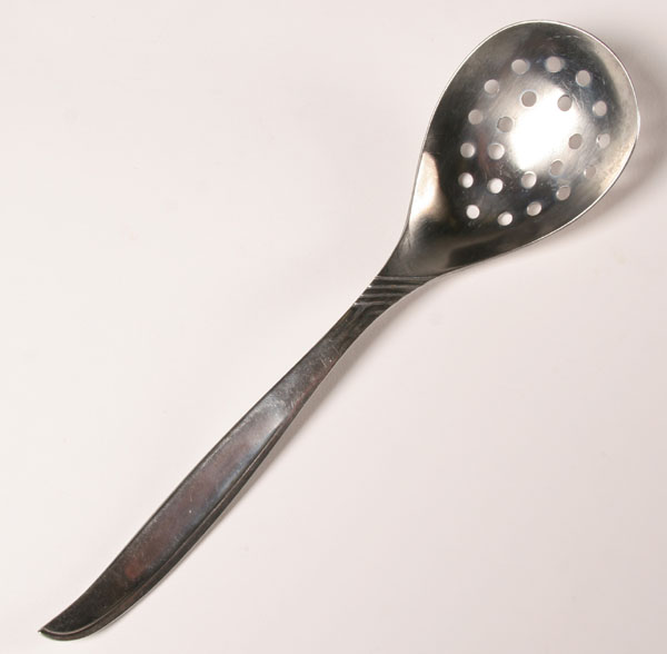 Appraisal: Russel Wright Highlight Threads Strainer Serving Spoon by Hull made