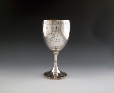 Appraisal: A Victorian silver goblet by Johnson and Walker London urn