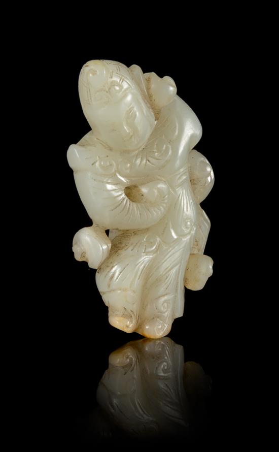 Appraisal: Sale Lot A Carved Celadon Jade Pendant depicting a dancing