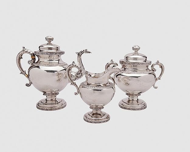 Appraisal: American Silver Three Piece Tea Service William Thomson New York