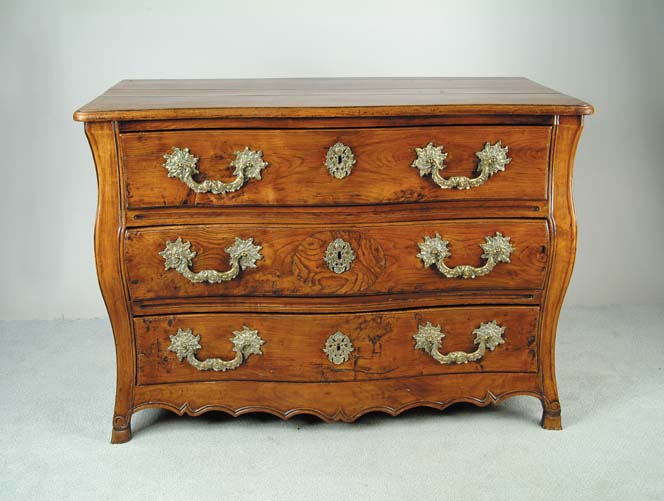 Appraisal: LOUIS XV PROVINCIAL ELMWOOD COMMODE Third quarter of the th