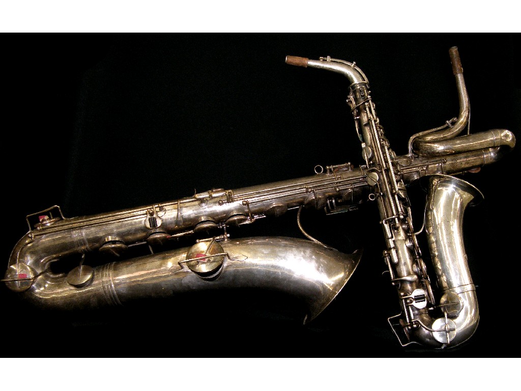 Appraisal: Silver plated alto saxophone inscribed Medaille D'Or Adolphe sax feur