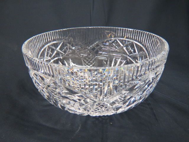 Appraisal: Waterford Cut Crystal Bowl diamond fan cross hatching designs signed