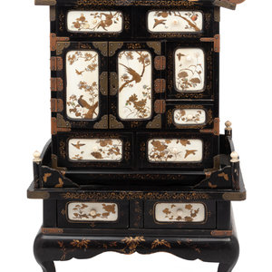 Appraisal: A Japanese Parcel Gilt Lacquered Table Cabinet Height x width