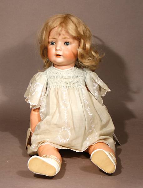 Appraisal: Bruno Schmidt Bisque Doll A good German ball-jointed toddler doll