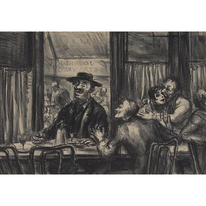 Appraisal: Reginald Marsh American - ''Cafe du Dome '' lithograph ''