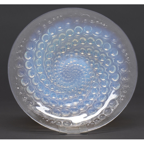 Appraisal: Volutes A Lalique semi opalescent glass dish cm diam etched