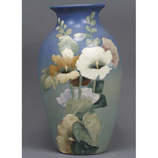 Appraisal: Weller Hudson Hollyhocks Vase by L Morris