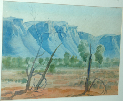 Appraisal: JOHN GARDINER LANDSCAPE BOWSON'S HOWE CENTRAL AUSTRALIA WATERCOLOUR