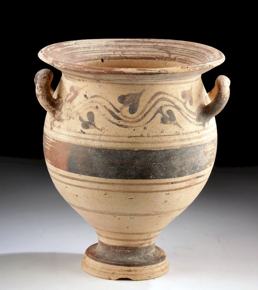 Appraisal: Daunian Pottery Krater with Ivy Vines - TL Test Magna