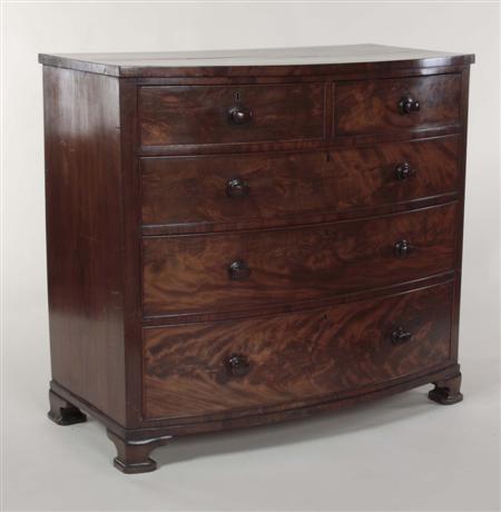 Appraisal: An early th century mahogany bow front chest In the