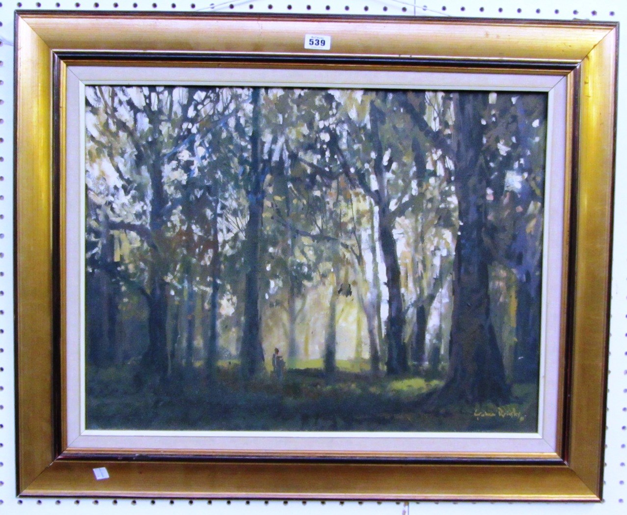 Appraisal: Graham Brinsky th century Wooded scene with figure oil on