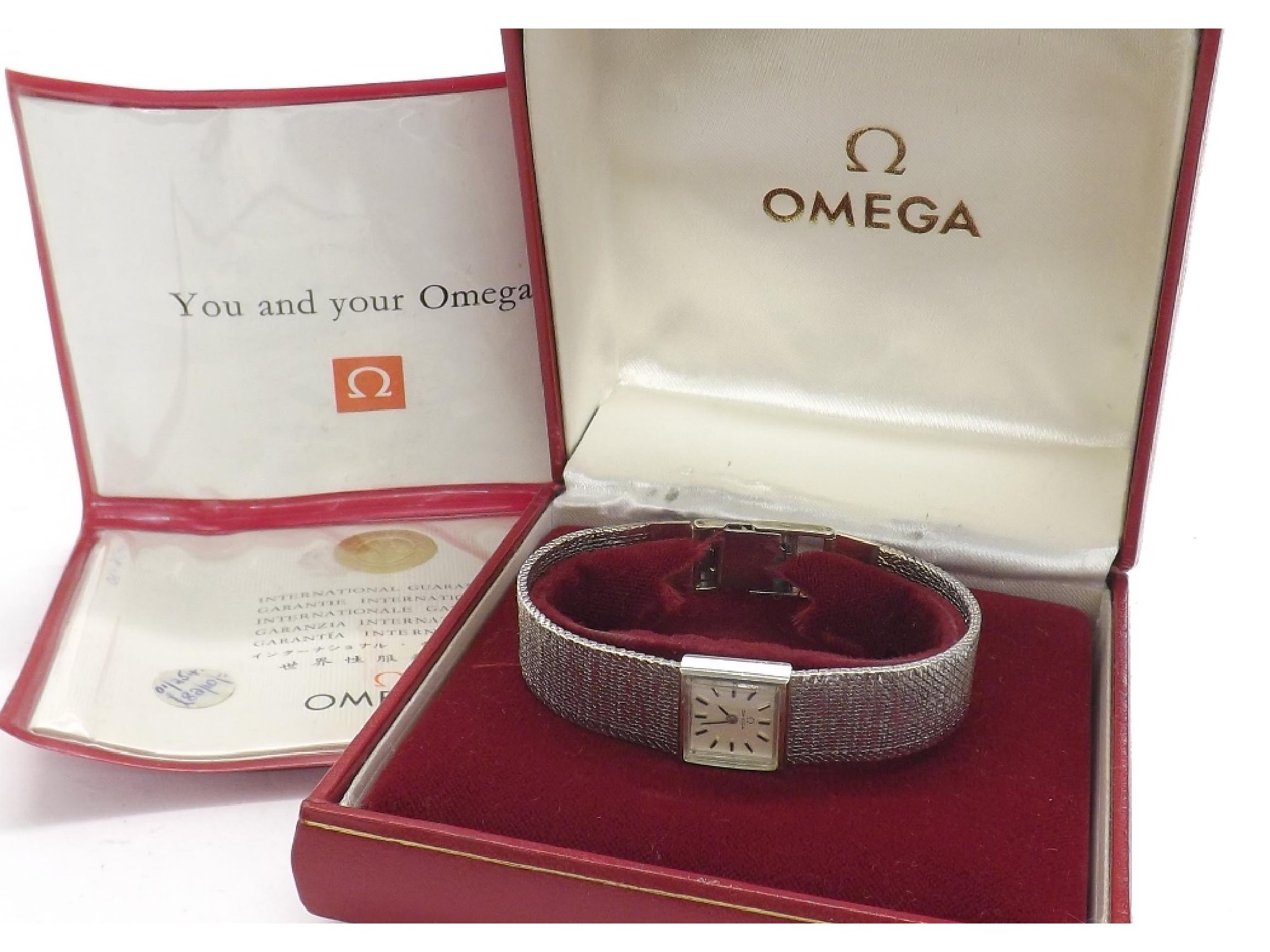 Appraisal: Omega ct white gold lady's dress watch ref movement serial