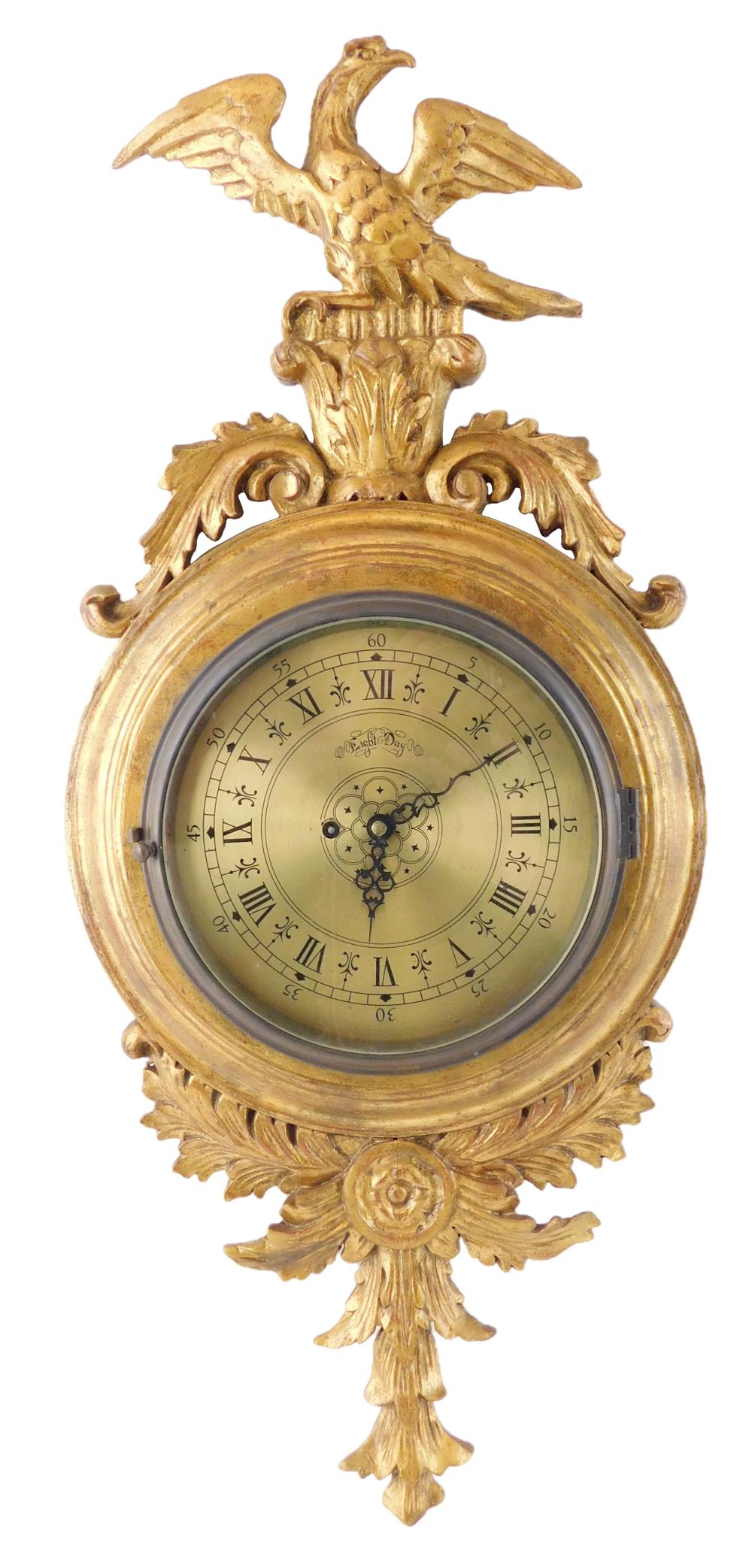 Appraisal: th C Federal style wall clock by Grow and Cuttle