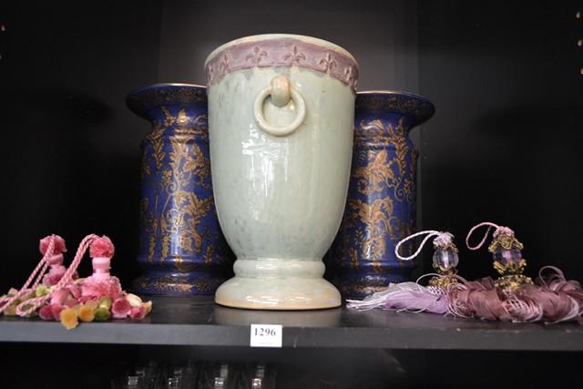 Appraisal: A PAIR OF DECORATIVE VASES URN SHAPED JARDINIERE AND COLLECTION