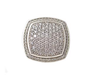 Appraisal: David Yurman Sterling Silver Diamond Ring Ladies sterling silver diamond