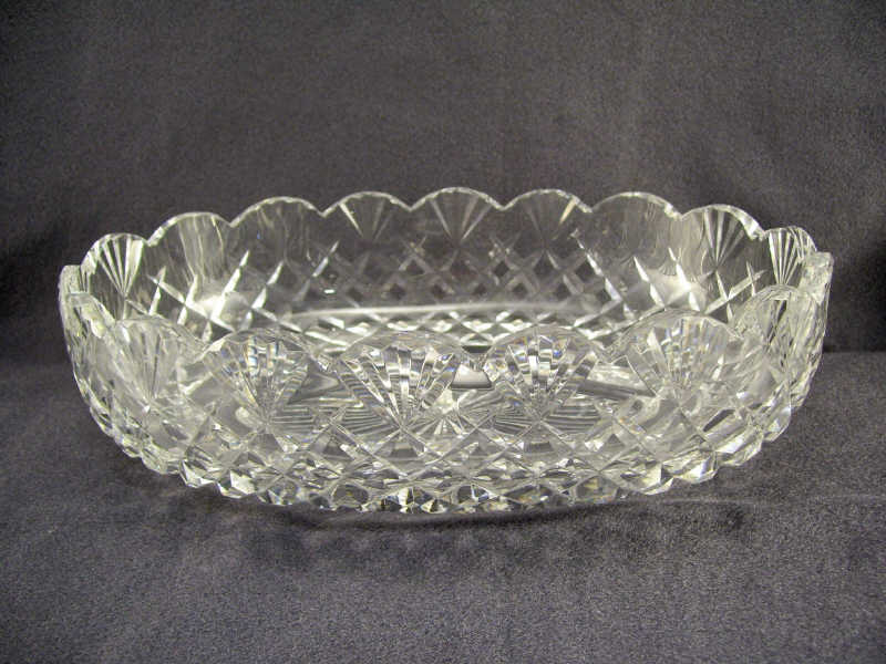 Appraisal: Waterford Oval Bowl Oval crystal bowl with a scalloped edge