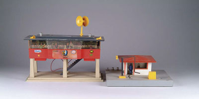 Appraisal: LIONEL DISPATCH STATION WITH GAS STATION CONDITION Very good to