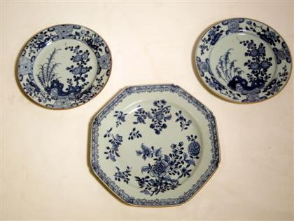 Appraisal: Three Chinese blue and white porcelain p lates Kangxi period