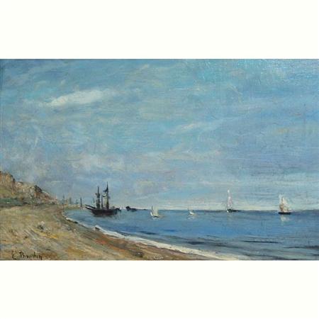 Appraisal: After Eugene Boudin Boats Off the Coast Estimate -