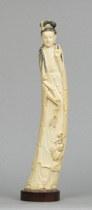 Appraisal: Kuan Yin Carved Ivory Figure Chinese circa th Century Carved