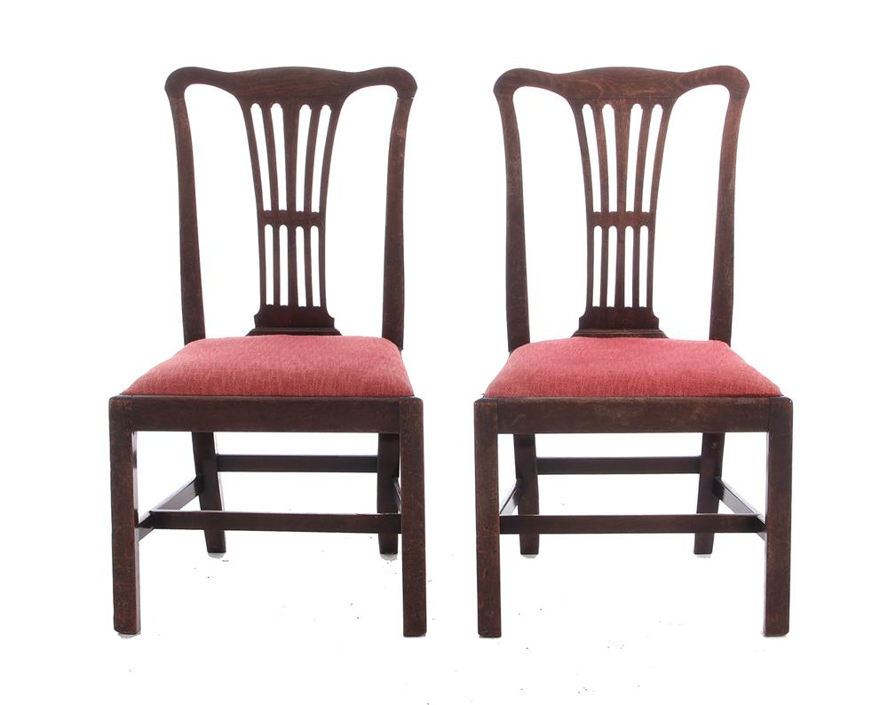 Appraisal: Pair George III mahogany chairs late th early th century