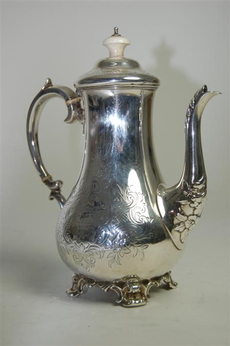 Appraisal: A Victorian small coffee pot The Barnards London of baluster