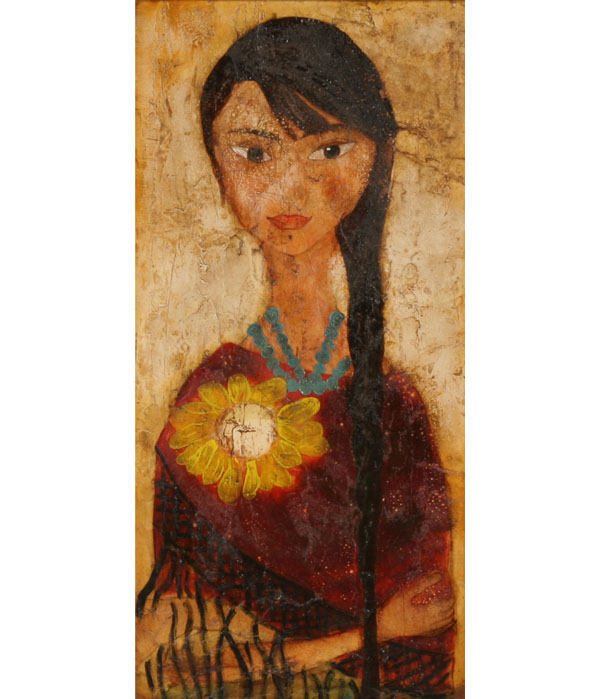 Appraisal: Roberta de la Vega American th century Abstract female portrait