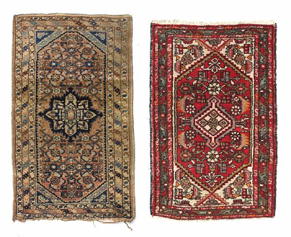 Appraisal: Two Hamadan rugs size of first rug approximately ft in