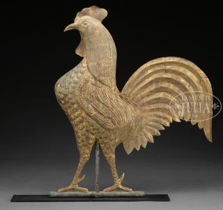 Appraisal: FINE LARGE HOLLOW BODY COPPER ROOSTER WEATHERVANE Late th century