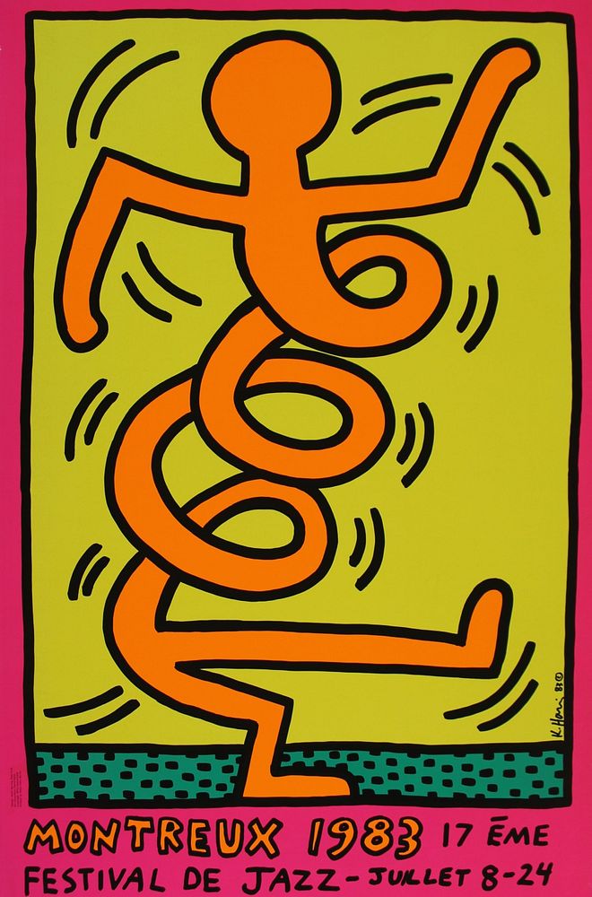 Appraisal: KEITH HARING AMERICAN - Screenprint Montreux Jazz Festival Poster From