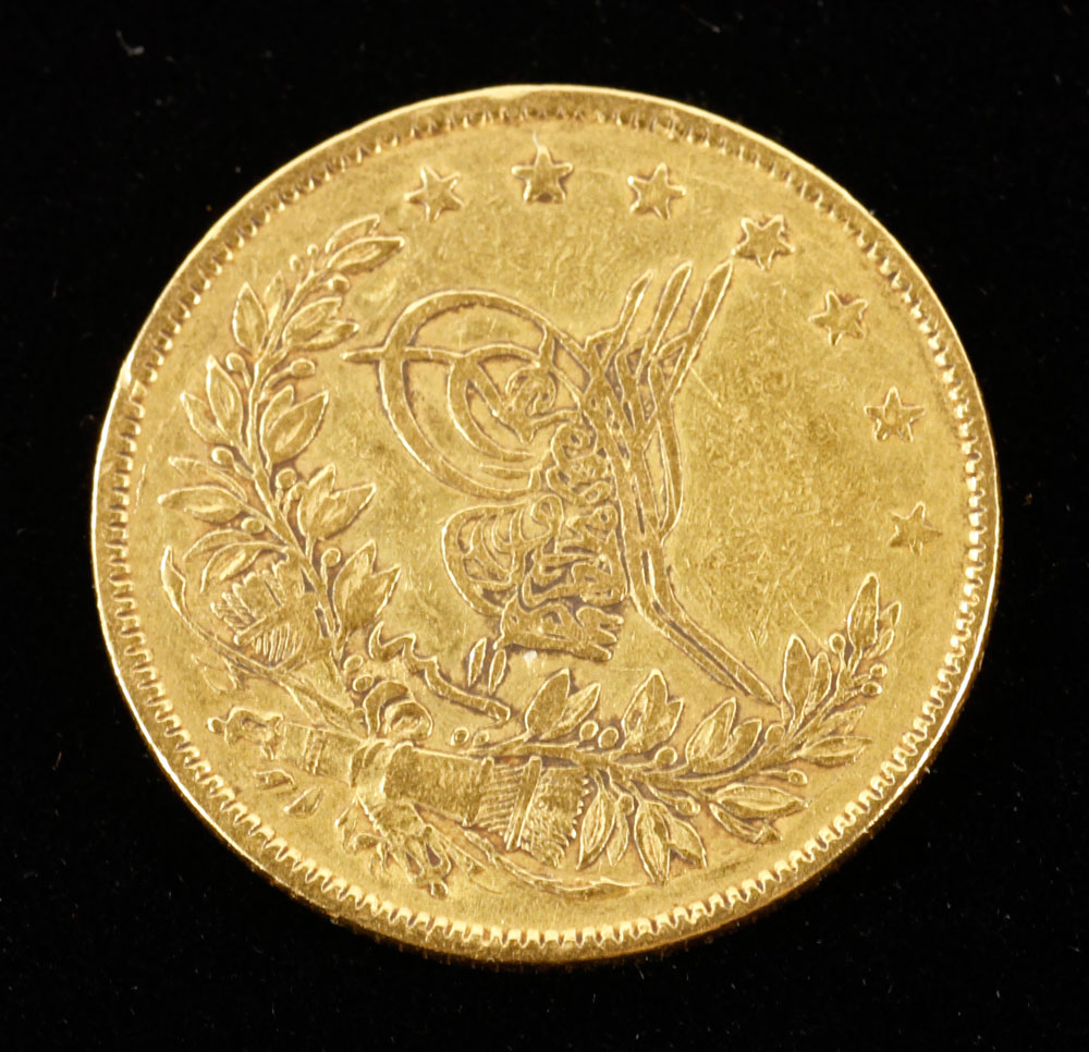 Appraisal: - Turkish Gold Coin Turkish gold coin marked for year